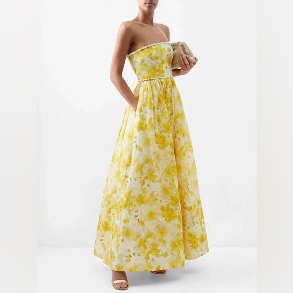 ZIMMERMANN Wonderland Floral Strapless Gown maxi Floral Dress - Picture 2 of 15